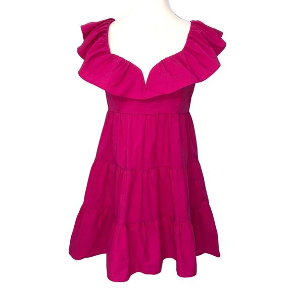 Saylor Karalyn Tiered Ruffle Tie Back Mini Dress Large NWT - Picture 2 of 7
